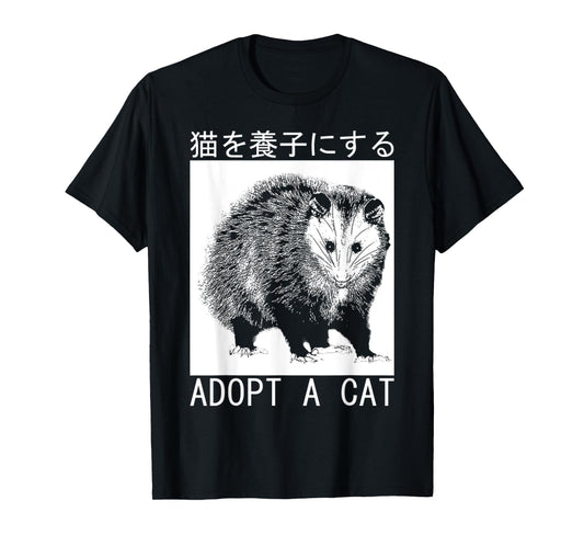 Vintage Adopt A Cat Possum Japanese Opossum T-Shirt for Men Women