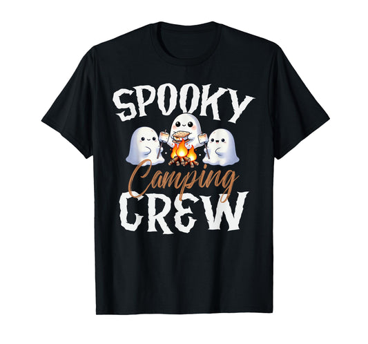 Spooky Camping Crew Halloween 2024 Campfire Happy Boo Ghost T-Shirt