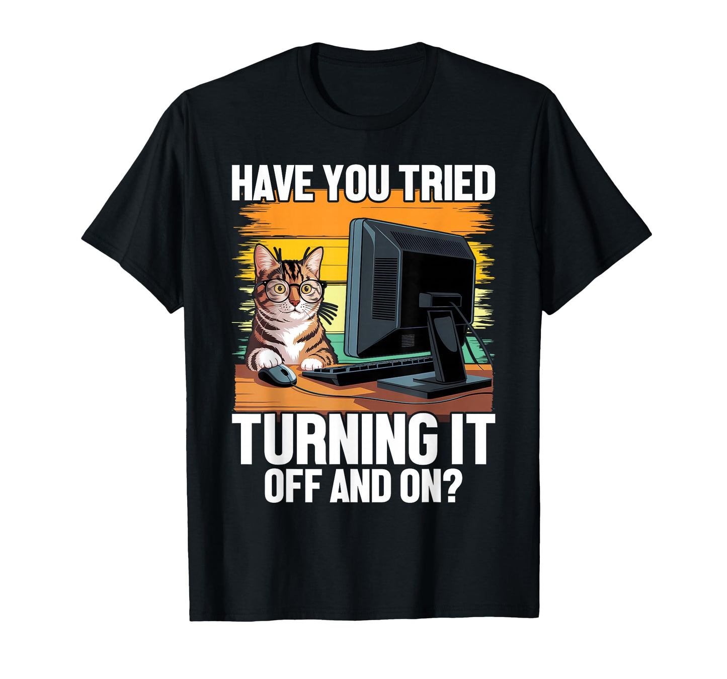 Tech Support Humor I Cat Engineer Computer IT Guy T-Shirt