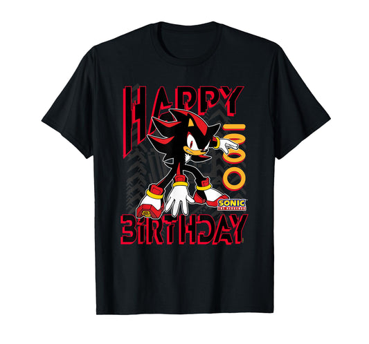Sonic The Hedgehog Happy Birthday Shadow Grid Chest Poster T-Shirt