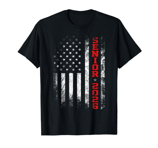 Senior Year 2026 American Flag USA Graduation Class Of 2026 T-Shirt