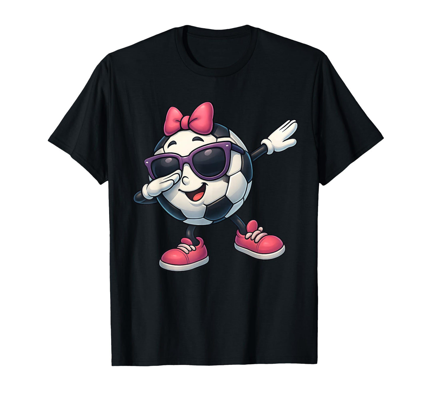Funny Dabbing Soccer Ball Girl Tee for Kids Youth Fans T-Shirt