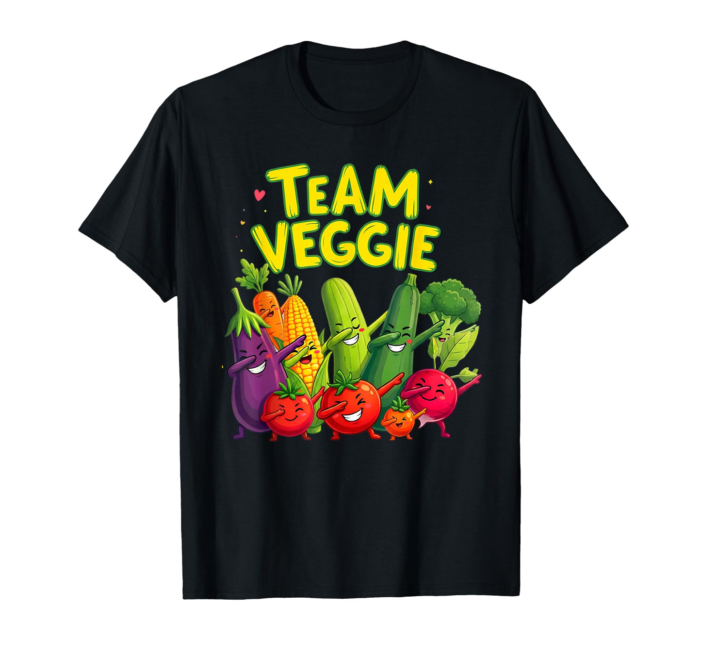 Playful Vegetable Characters Dabbing Dab Funny Team Veggie T-Shirt