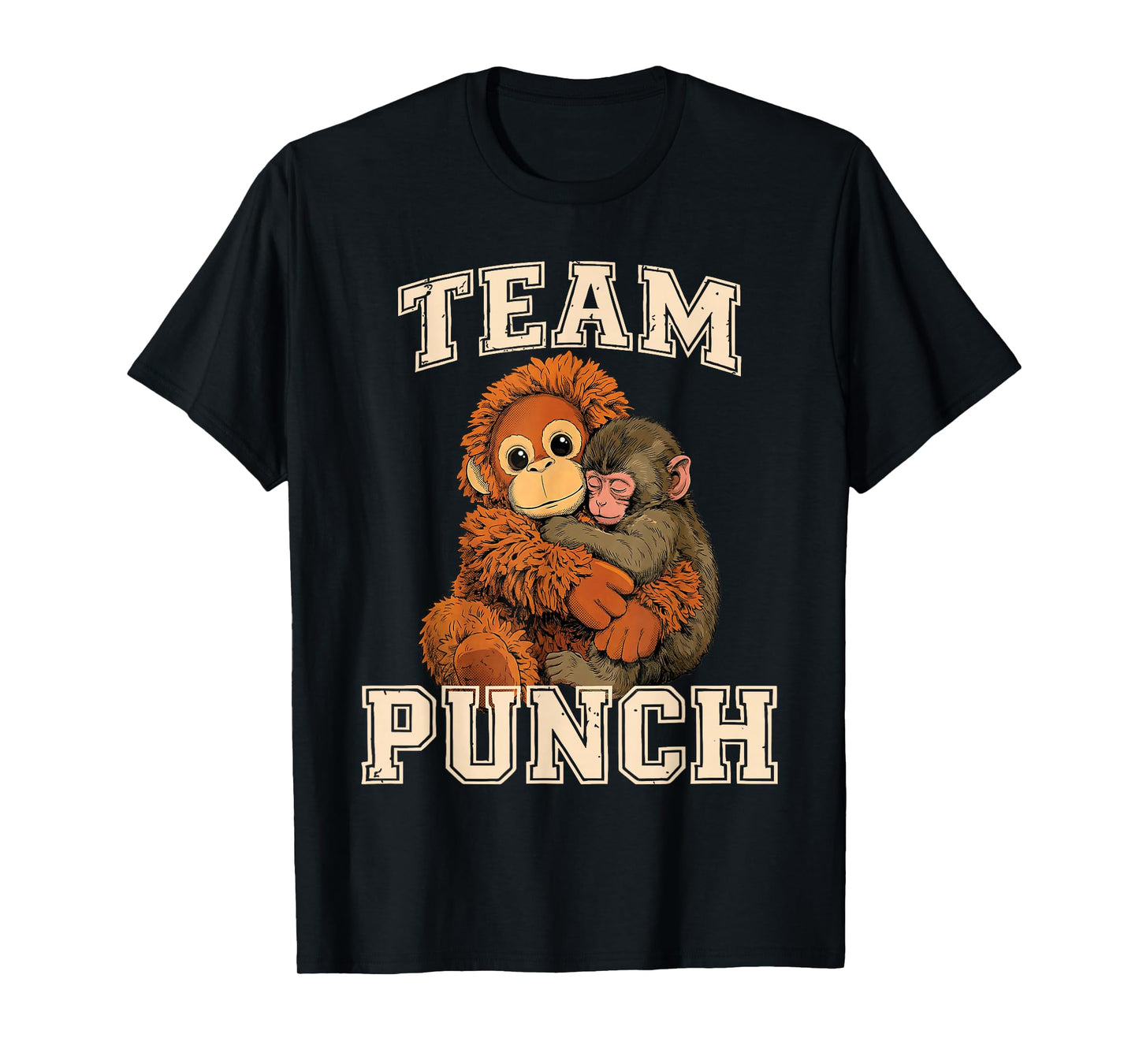 Baby Monkey Punch Team Punch Mama Monkey Hug Cute T-Shirt