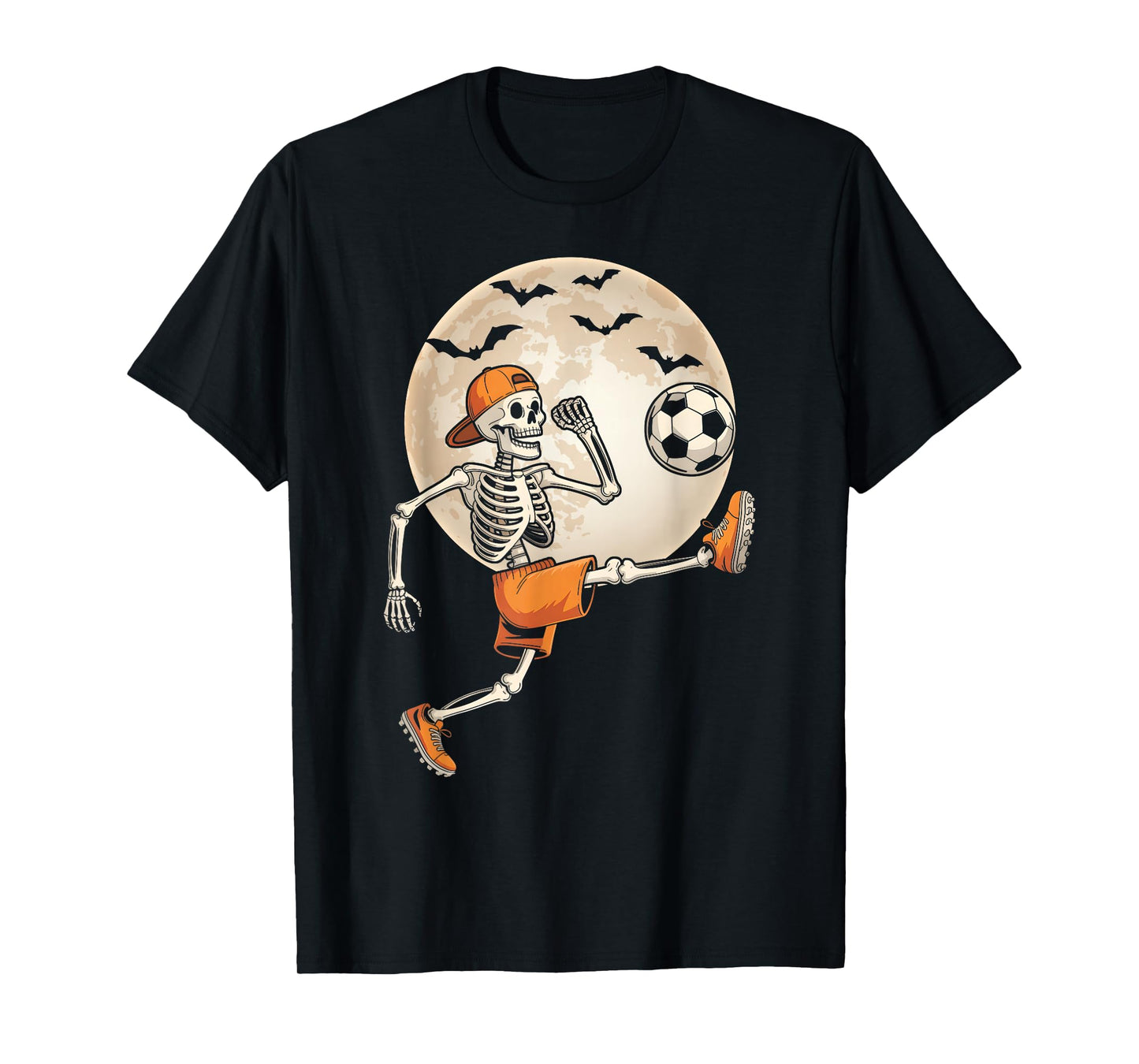 Funny Skeleton Soccer Halloween Costume Men Boys Kids T-Shirt