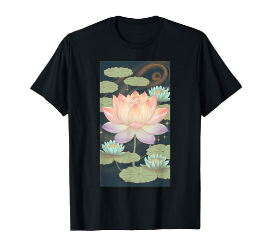 Lotus Flower Nature Art Water Lily Meditation T-Shirt
