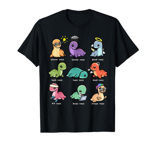 Loch Ness Monster Shirt Funny Types of Ness Cryptid Nessie T-Shirt