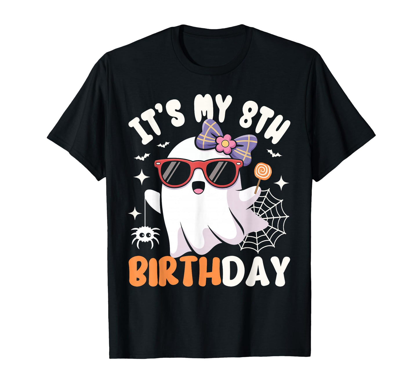 Funny Halloween Birthday Ghost, It's My 8th Birthday Girls T-Shirt