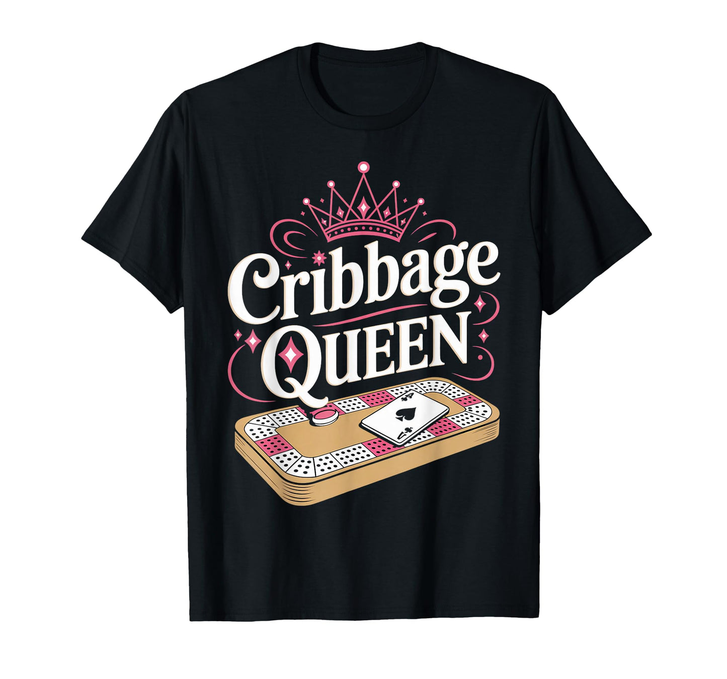 Cribbage Queen Skunked Peg Card Game Board Game Cribbage T-Shirt
