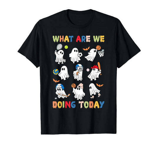 What are We Doing Today Ghost PE Teacher Team Halloween T-Shirt