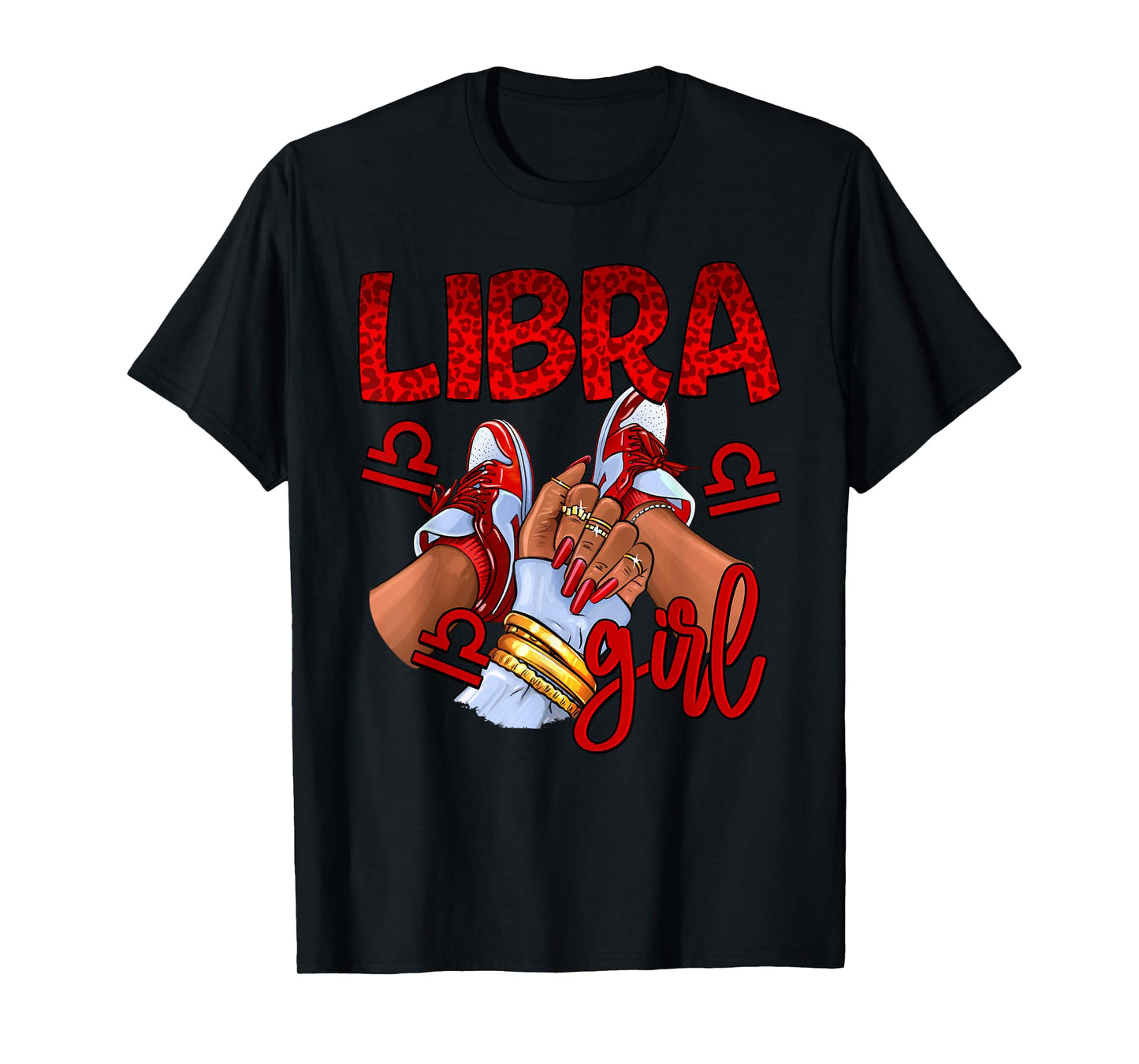 Libra Girl Birthday Women Sneakers Zodiac Sign Bday T-Shirt