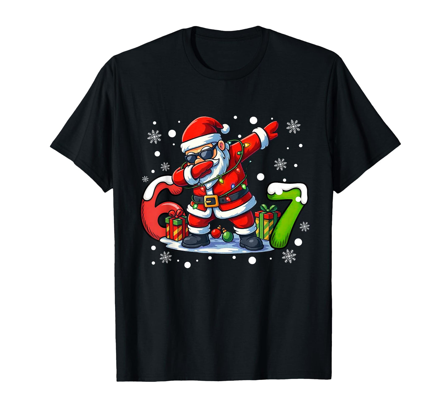 6 7 Meme Christmas 67 Six Seven Santa Dabbing Xmas Boys Kids T-Shirt
