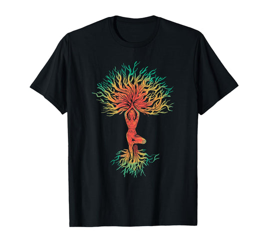 Woman in yoga pose tree T-Shirt