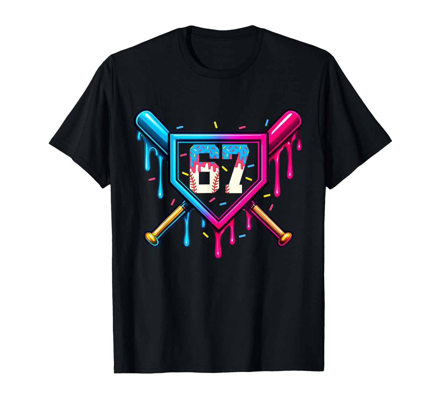 67 Ice Cream Drip Meme Six Seven Gen Alpha Slang T-Shirt