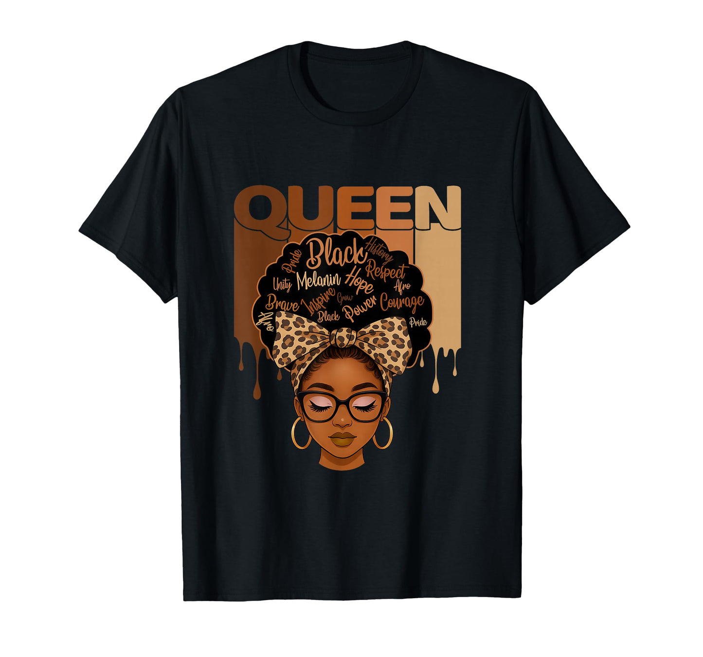 Retro Woman Melanin Queen African American Black History T-Shirt