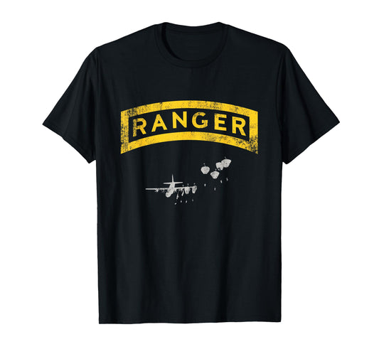 US Army Ranger Tab Airborne Ranger Military Veteran Vintage T-Shirt