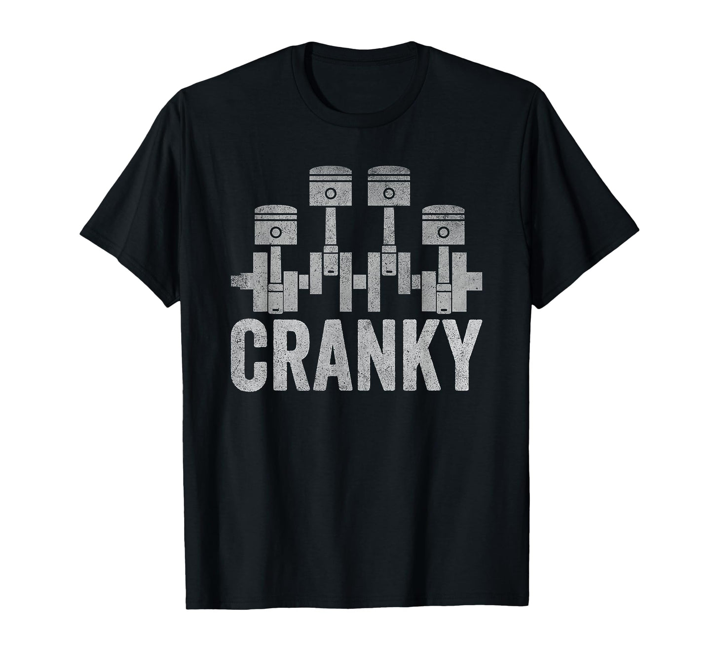 Cranky Car Engine Crankshaft Grumpy Mechanic Dad Grandpa T-Shirt