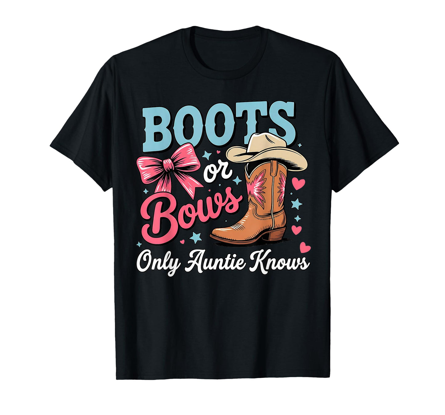 Keeper of Gender Reveal Boots or Bows Only Auntie Knows T-Shirt