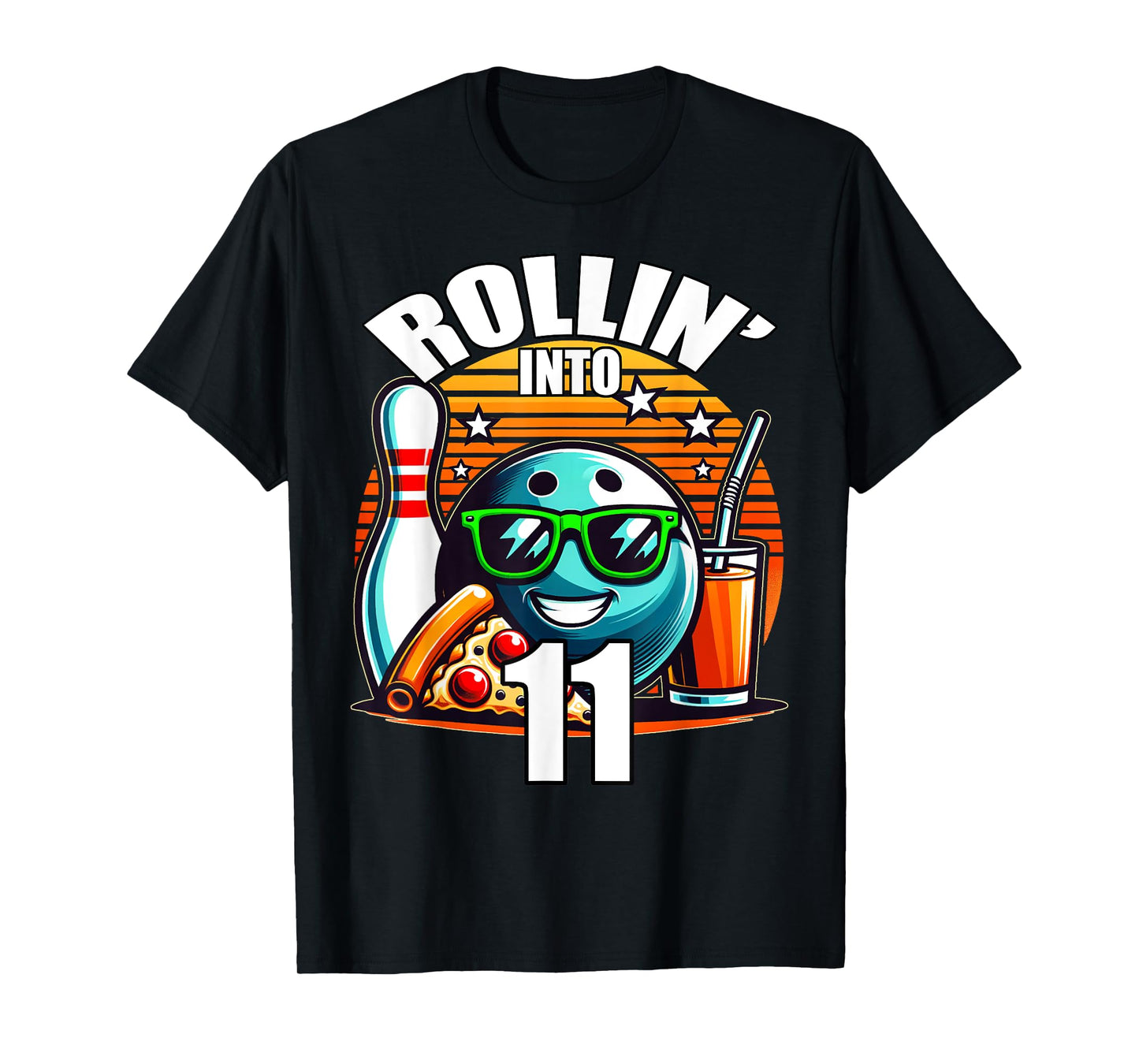 Rollin into 11 Bowling Birthday Party 11th Birthday Kids T-Shirt