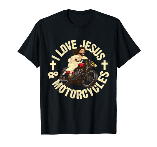 I Love Jesus & Motorcycles Dirt Bike Rider Christian Gift T-Shirt