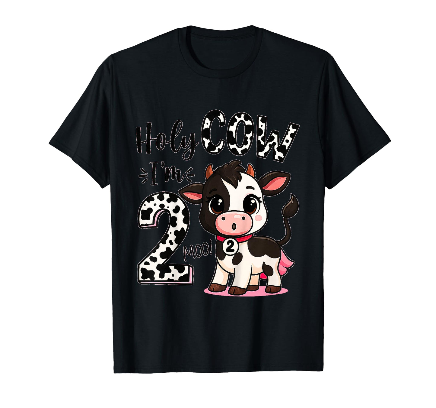 Kids Holy Cow I'm Two 2 Years Old 2nd Birthday Party Gifts T-Shirt