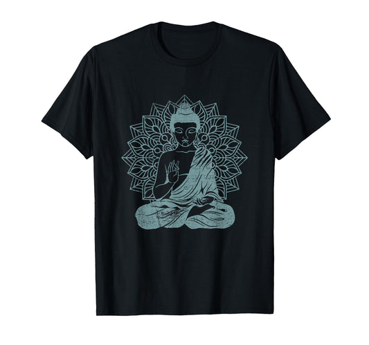 Buddha Blue Buddhism Zen Buddhist Spiritual Meditation Yoga T-Shirt