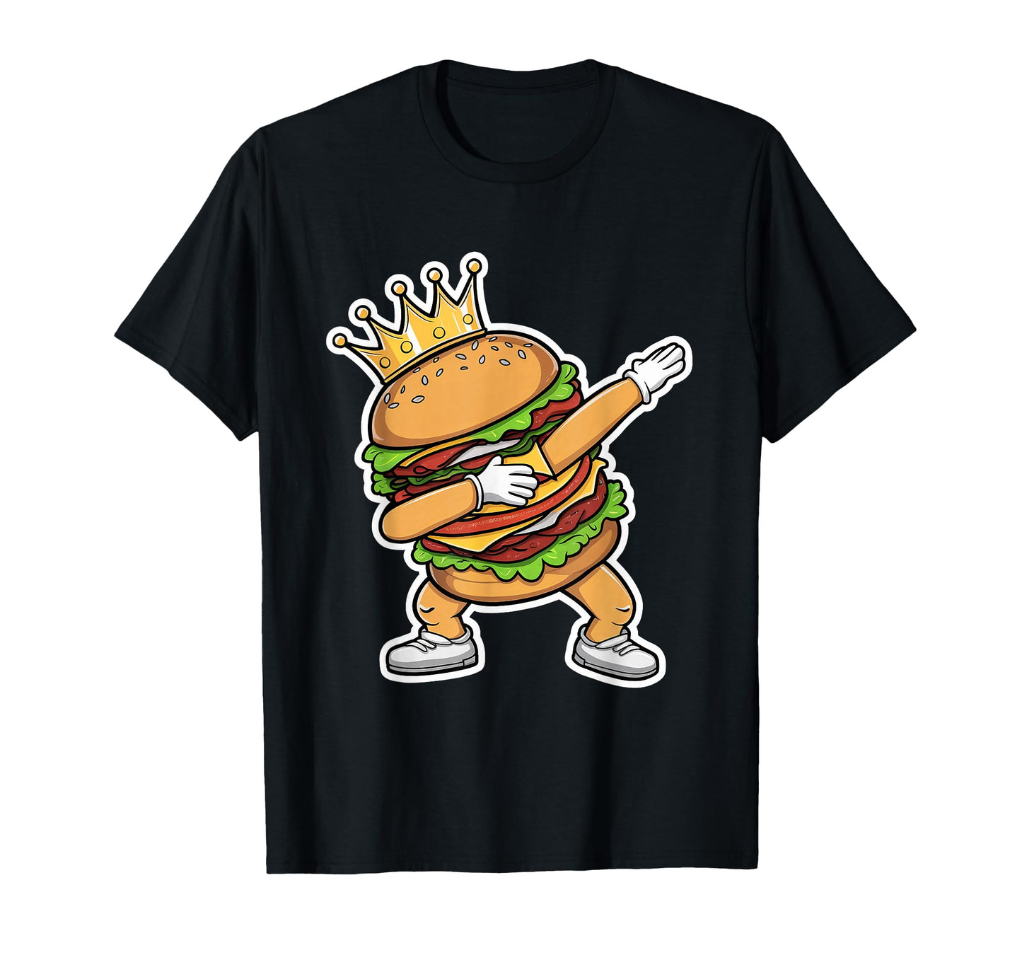 King Of Burger Dab Dancing Funny Hamburger T-Shirt