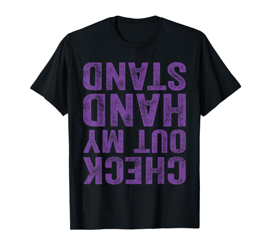 Check Out My Handstand Gymnast Yoga Funny Boys Gymnastics T-Shirt