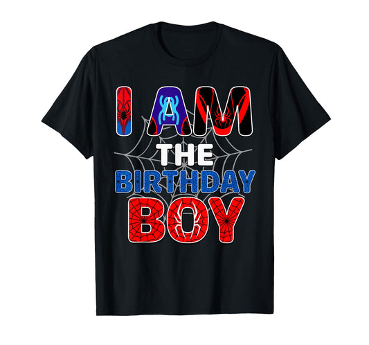 Kids I'm The Birthday Boy Shirt Matching Family Spider Web T-Shirt