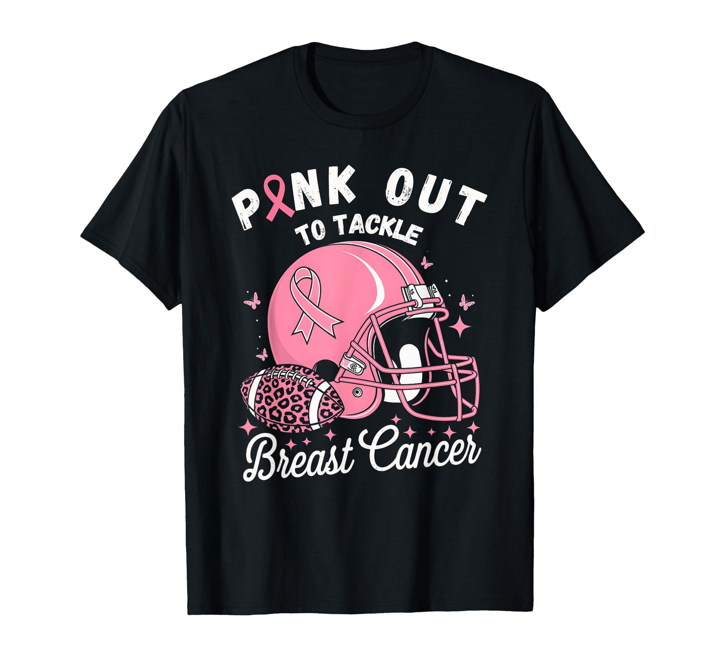 Pink Out Tackle Breast Cancer Awareness American Football T-Shirt