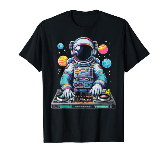 Astronaut Disc Jockey Spaceman Dj Space Music Men Boys Kids T-Shirt