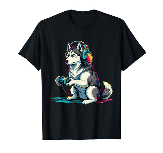 Husky Funny Video Games Husky T-Shirt