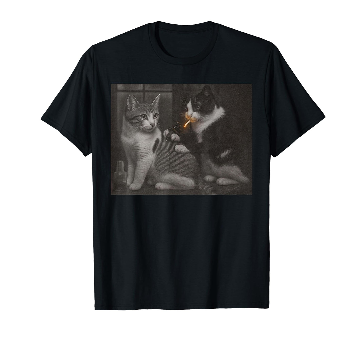 Vintage Cat Tattoo Inked Kitty Artist Funny Meme Men Women T-Shirt