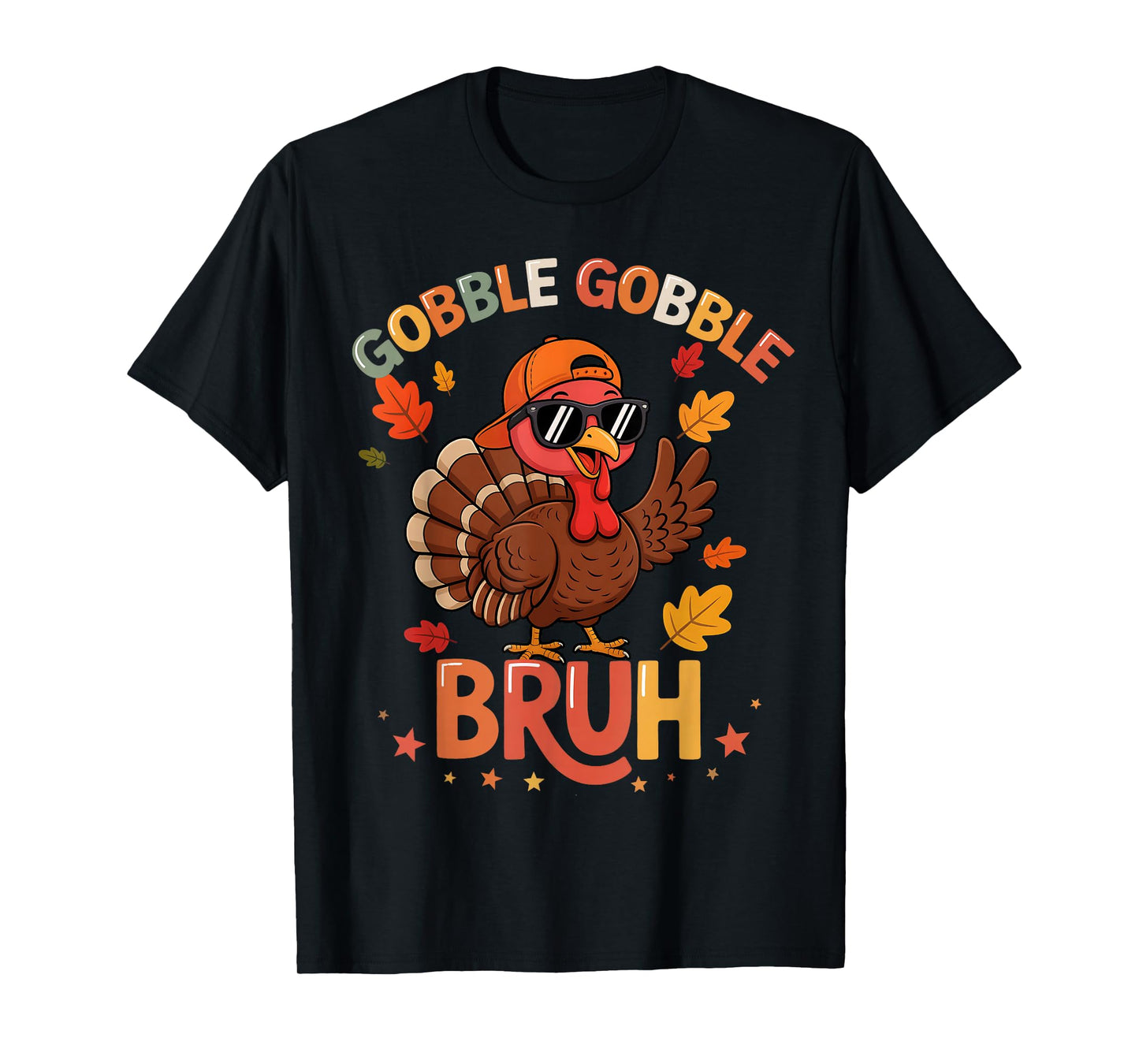 Bruh Funny Thanksgiving Turkey Gobble Shirt Boys Girls Kids T-Shirt