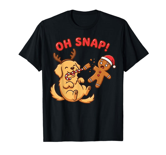 Oh Snap Gingerbread Man Broken Leg Funny Dog Christmas T-Shirt