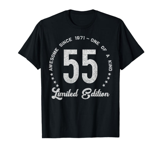 55 Year Old Gifts Vintage 1971 Limited Edition 55th Birthday T-Shirt