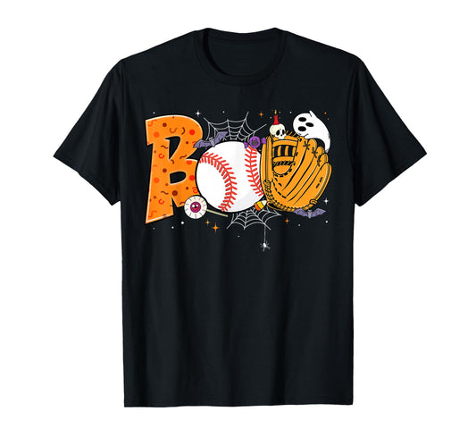 Boo Baseball Player Catcher Pitcher Funny Halloween Costume T-Shirt