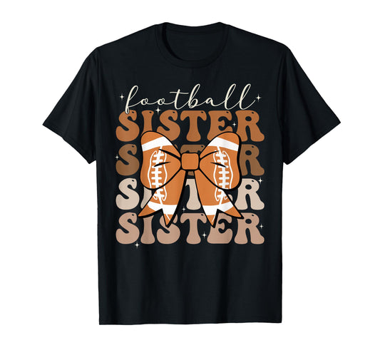 Football Sister Vintage Sport Lover Sister Mothers Da T-Shirt