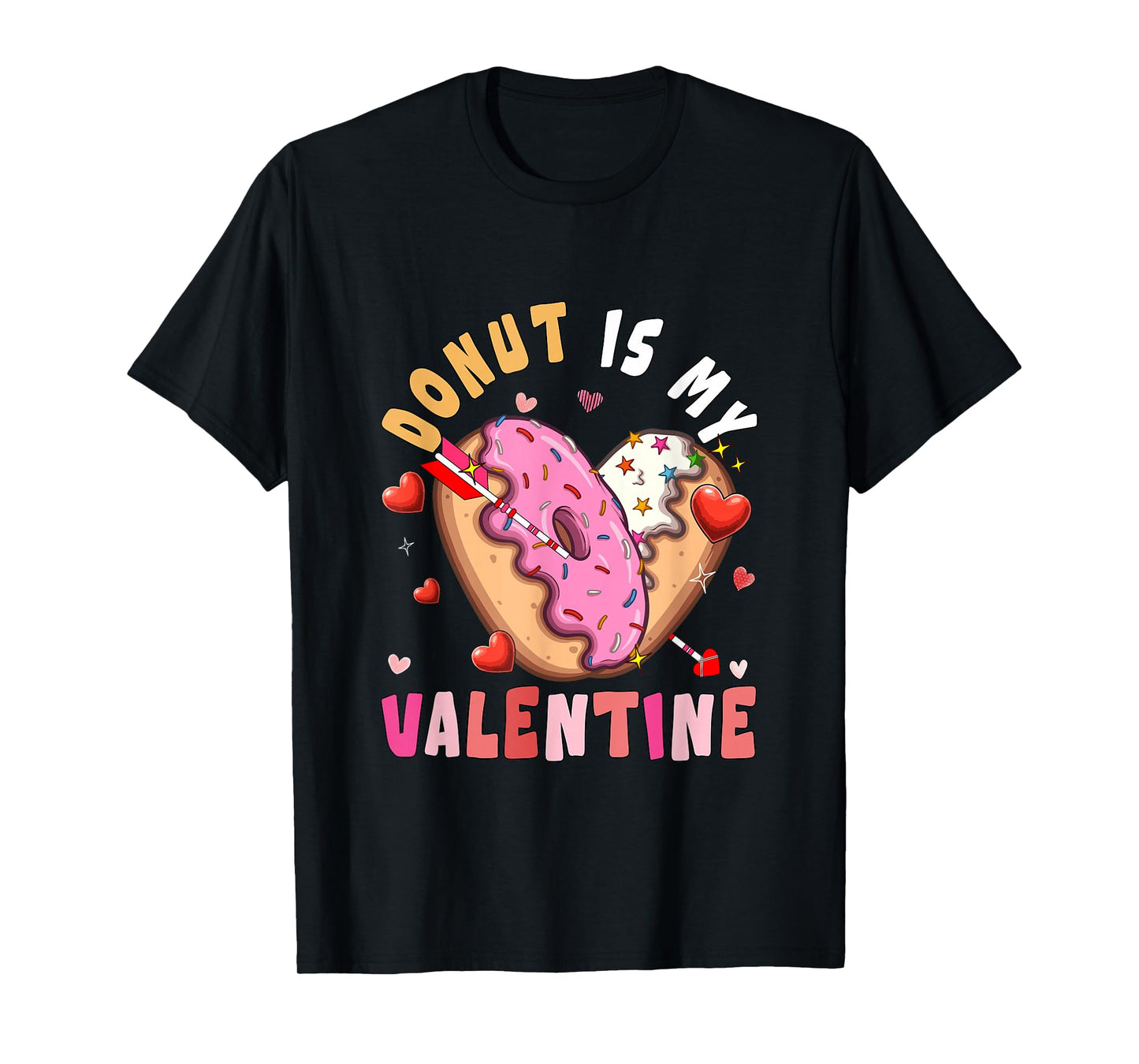 Donut is My Valentine Hearts Matching Food Lover Family Kids T-Shirt