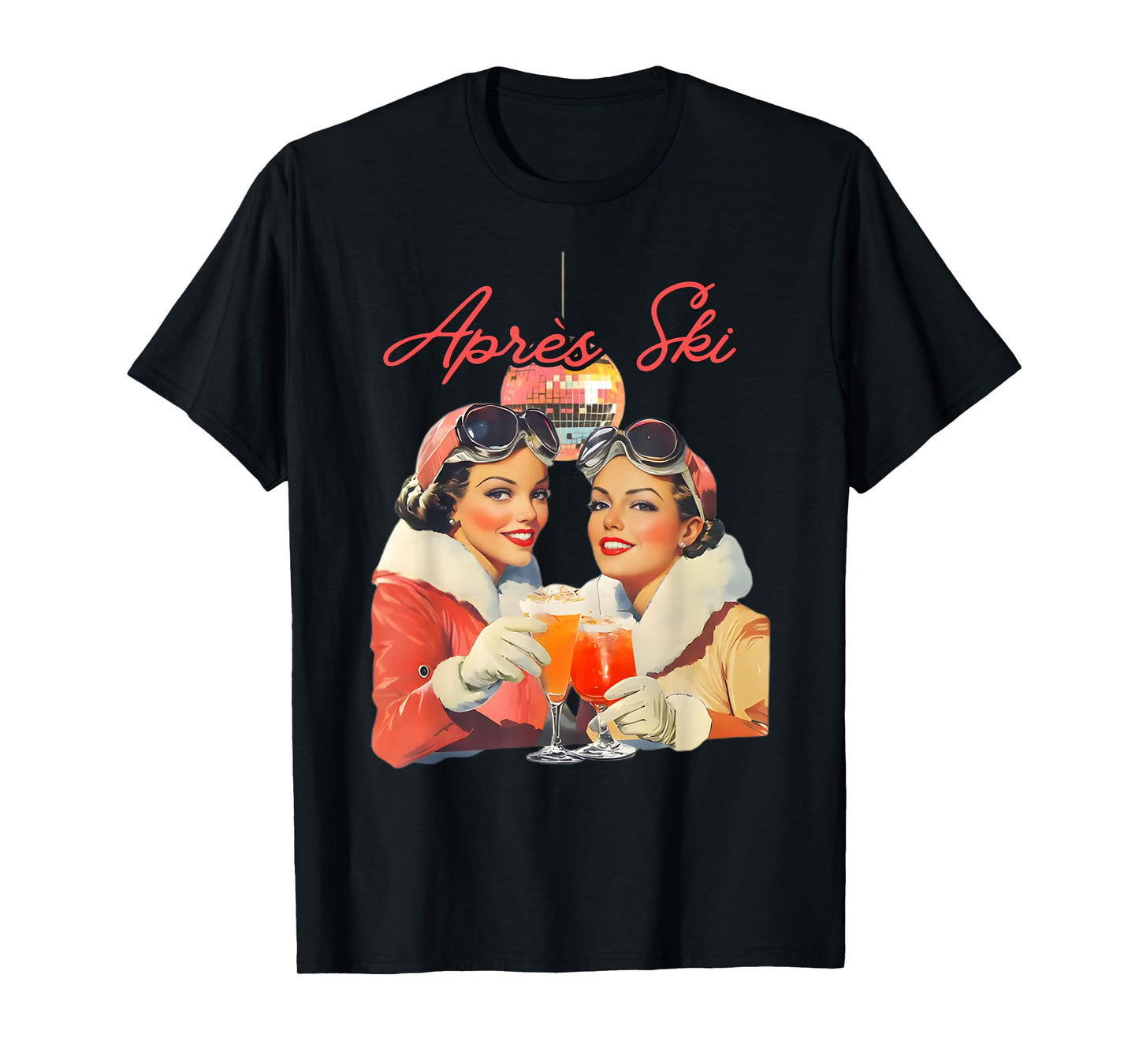 80s Apres ski Outfit Men Women Skier Freerider Skiing ski T-Shirt