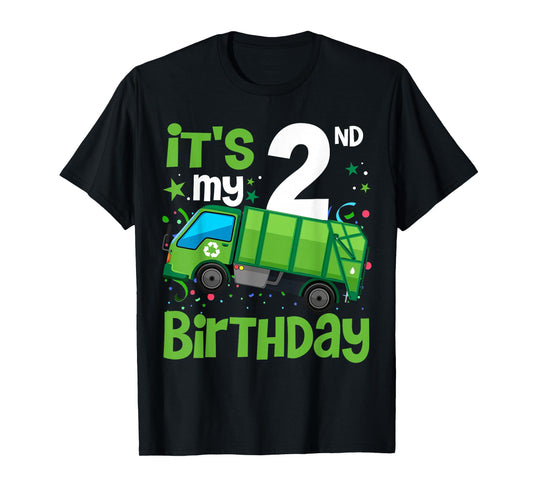 It's My 2nd Birthday Garbage Truck 2 Year Old Birthday Boy T-Shirt