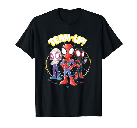 Marvel Spidey And His Amazing Friends Team-Up Retro Doodles T-Shirt