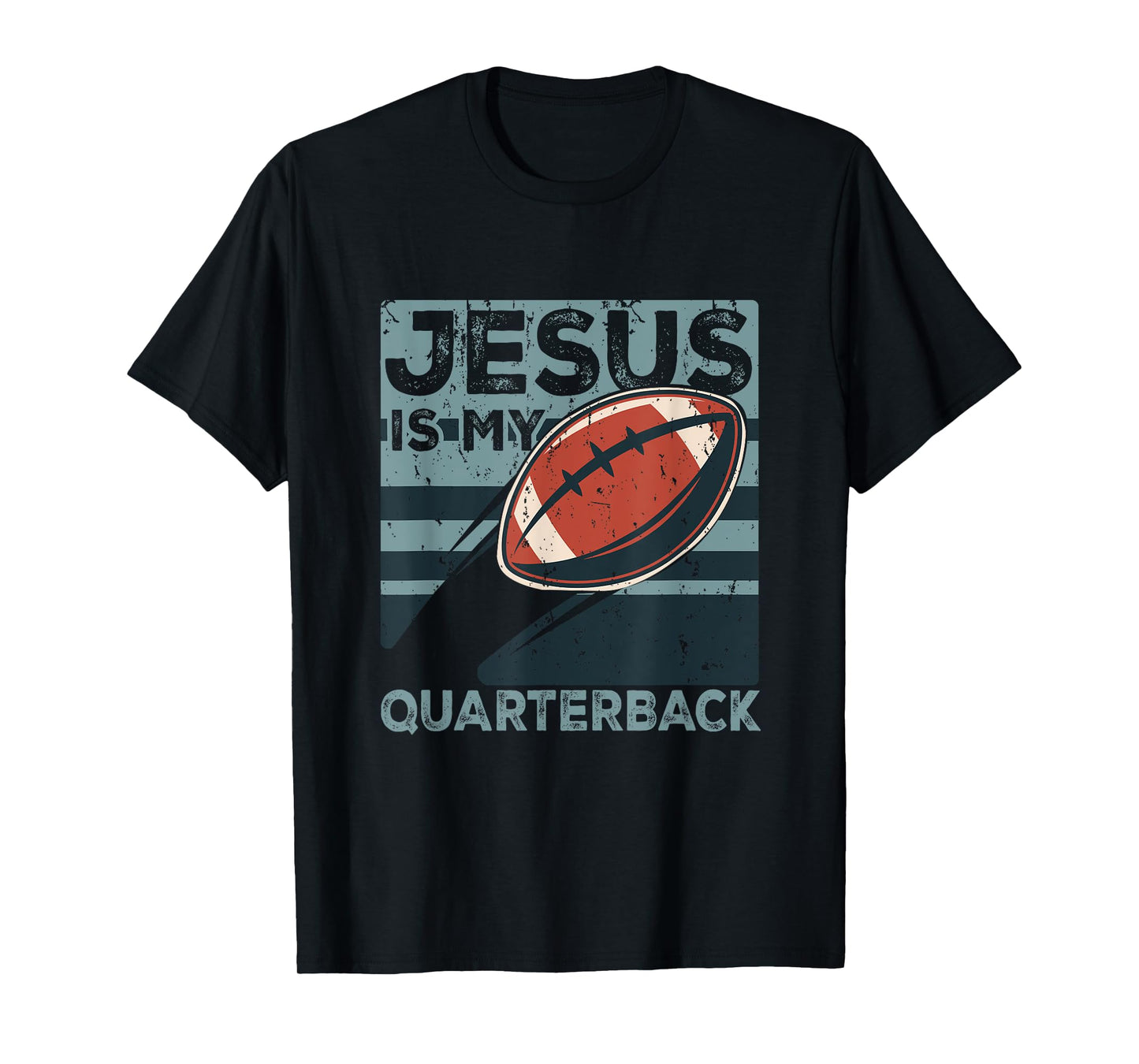 Jesus Is My Quarterback Christian Football Ball Sport Player T-Shirt