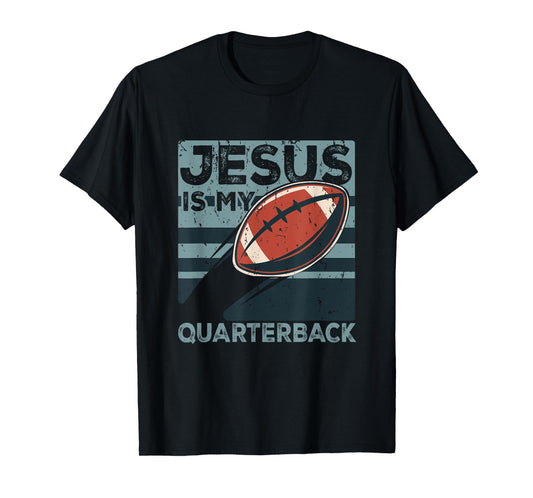 Jesus Is My Quarterback Christian Football Ball Sport Player T-Shirt