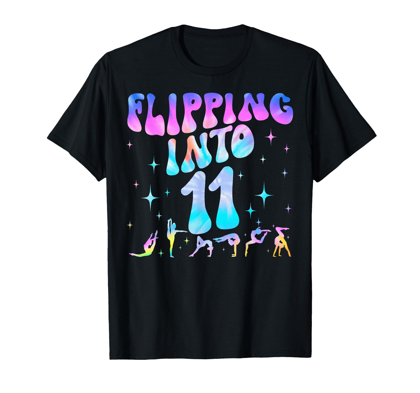 Flipping Into 11th Birthday Gymnastic 11 Year Old Girl Party T-Shirt