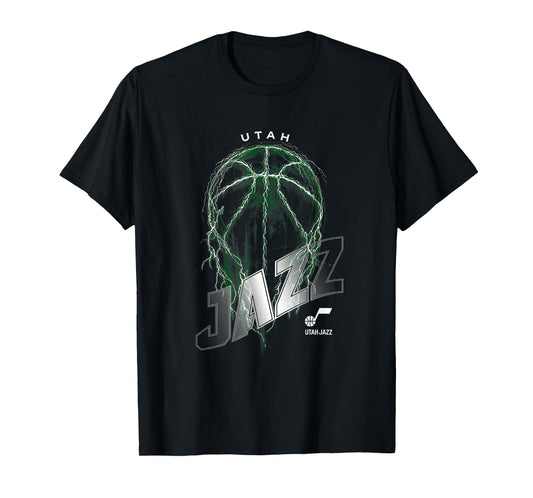 NBA Utah Jazz Lightning Bolt Basketball Logo T-Shirt