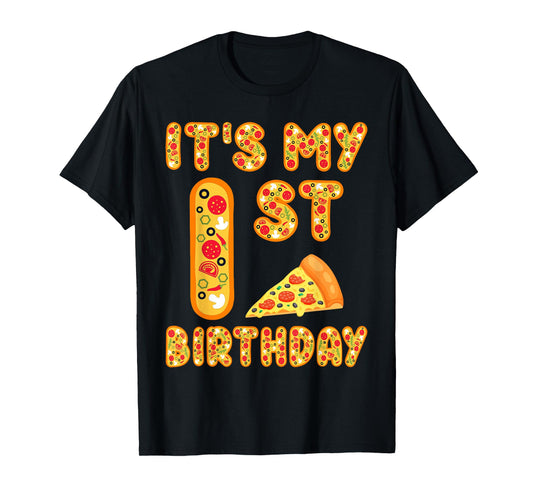 1 Years Old Boys Girls Kids 1st Birthday Pizza Family T-Shirt