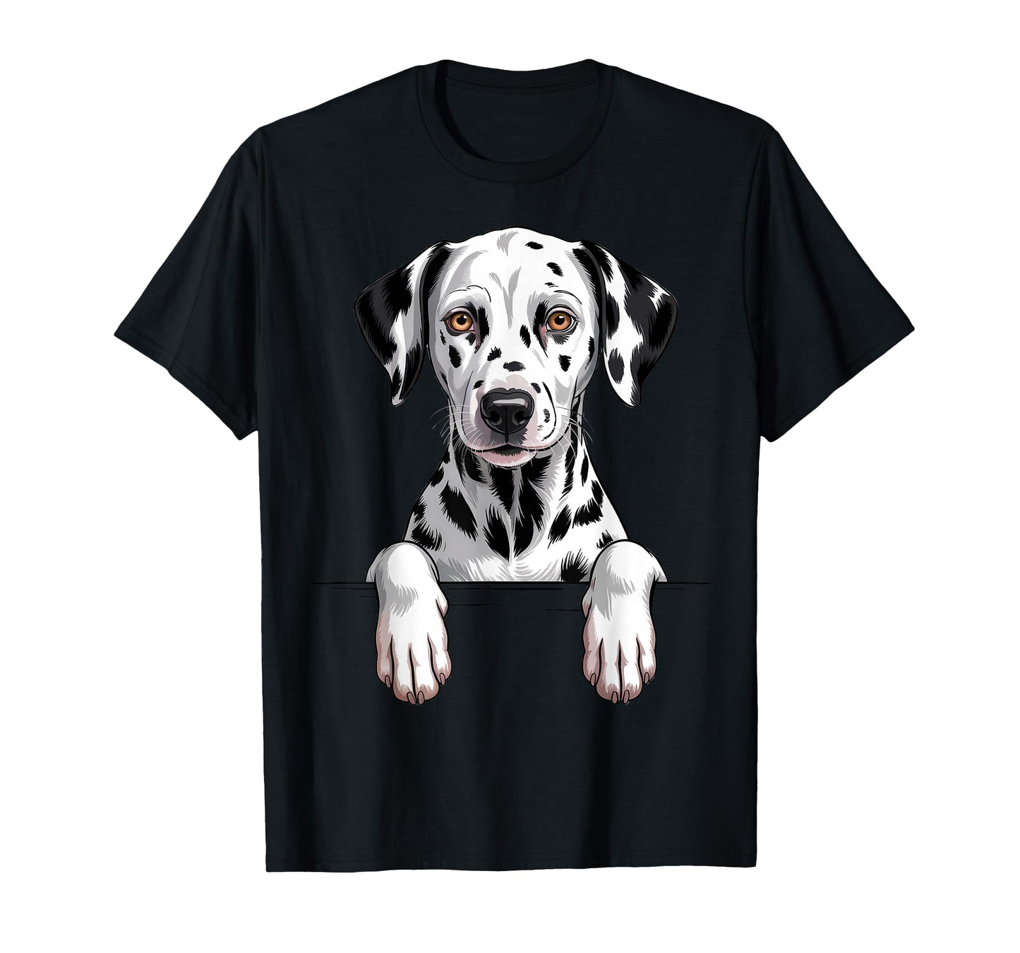 Dalmatian Funny Peeking Pocket Puppy Dog Lover T-Shirt