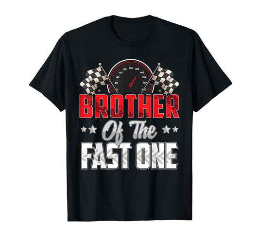 1 year old racing car fast one birthday 1st Family Brother T-Shirt