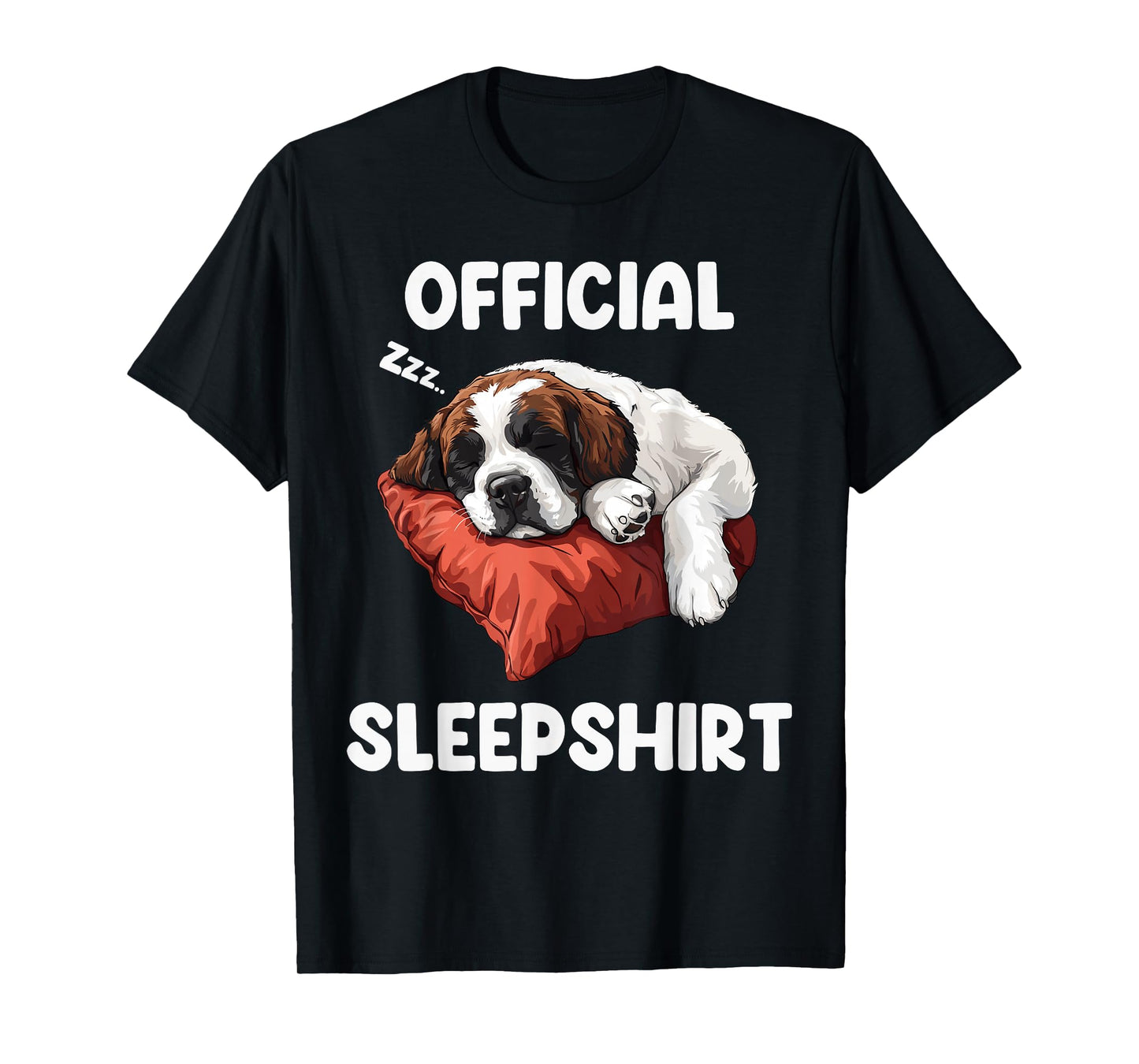 Official Saint Bernard Sleepshirt Cute Dog Lover Sleepwear T-Shirt